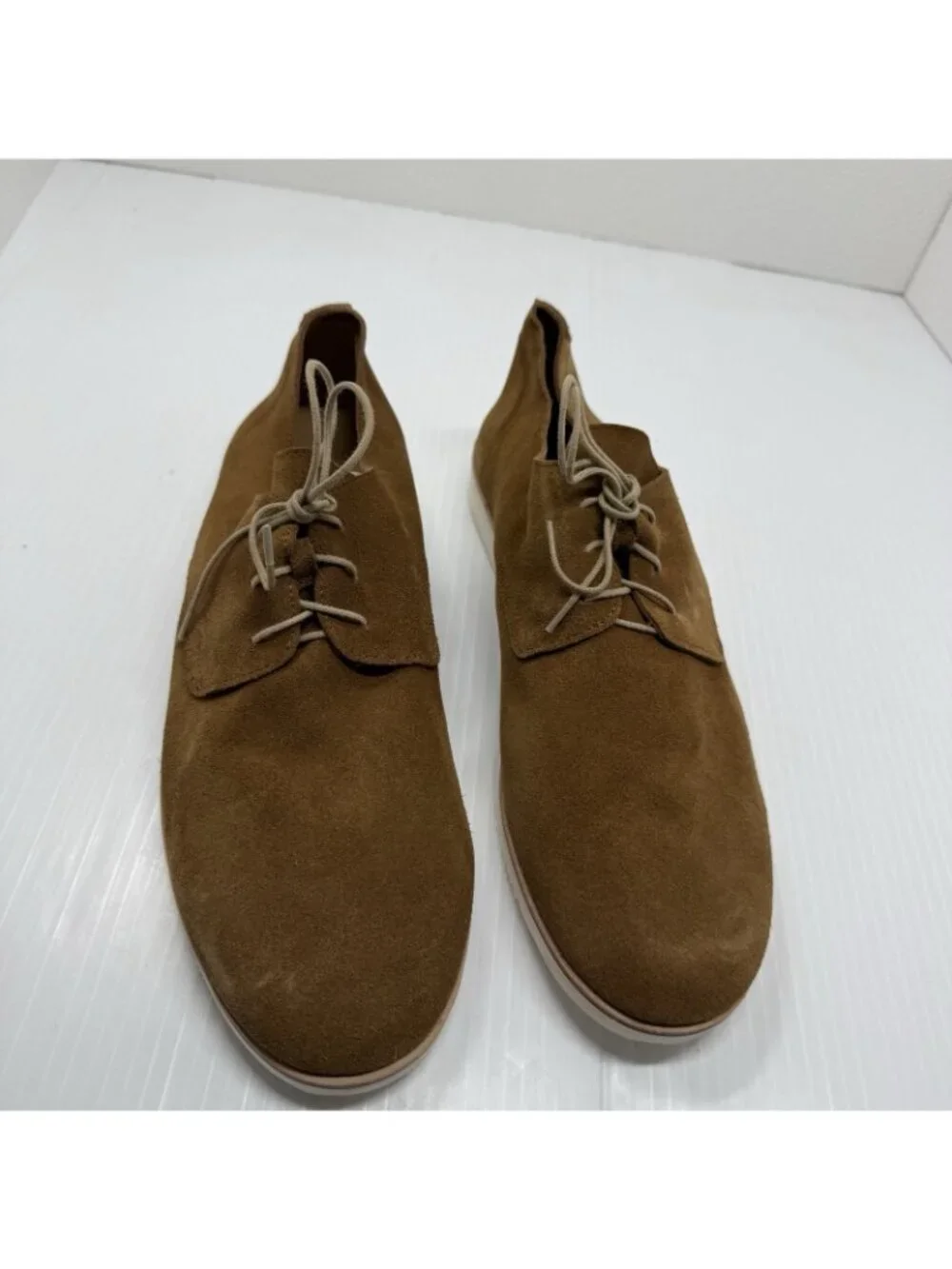Nisolo Lightweight Flex Derby 10.5 Tan Suede Packable Travel Ethical Minimalist